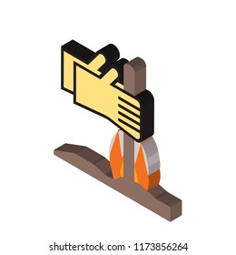 Bonfire isometric left top view 3D icon