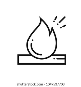 Bonfire Line Icon. Campfire with Firewood Sign and Symbol. Fire.