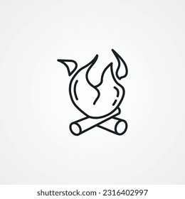 bonfire line icon. Fire Line Icon