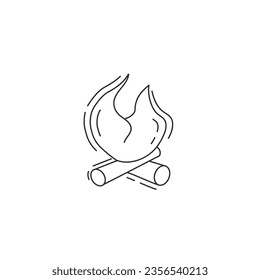 bonfire line icon. Fire thin line Icon