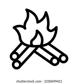 bonfire line icon illustration vector graphic