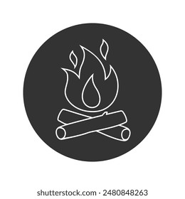 Bonfire line icon isolated on white background. Bonfire vector logo. Flat design style. Modern vector pictogram for web graphics - stock vector