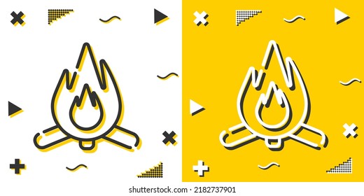 bonfire line icon. Simple outline style.bonfire linear sign. Vector illustration isolated on white background. Editable stroke EPS 10