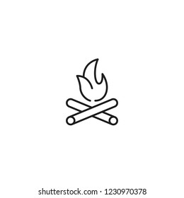 Bonfire Line Icon Vector