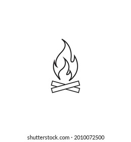 Bonfire line icon vector illustration design .