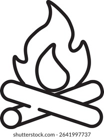 Bonfire line icon vector illustration 