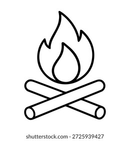 bonfire line logo vector icon on a white background
Vector line logo icon