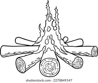 ilustración vectorial de la línea de fuego aislada en fondo blanco