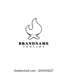 bonfire logo cartoon icon design template black modern isolated vector illustration
