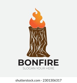 Bonfire logo design template illustrations creative vector icon