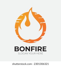Bonfire logo design template illustrations creative vector icon