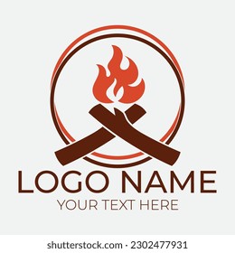Bonfire logo design template illustrations creative vector icon