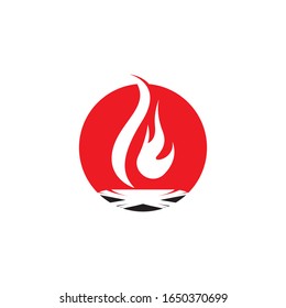 Ilustración vectorial del diseño del logotipo de la hoguera 