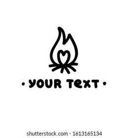 bonfire logo doodle icon, vector illustration