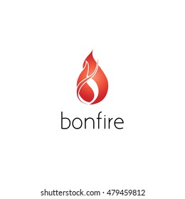 bonfire logo graphic design concept. Editable bonfire element, can be used as logotype, icon, template in web and print 