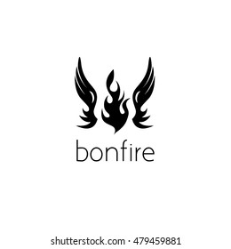 bonfire logo graphic design concept. Editable bonfire element, can be used as logotype, icon, template in web and print 