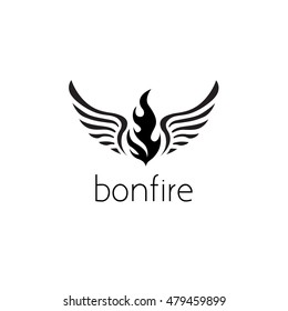 bonfire logo graphic design concept. Editable bonfire element, can be used as logotype, icon, template in web and print 