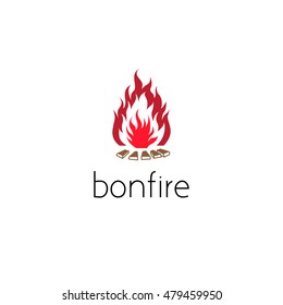 bonfire logo graphic design concept. Editable bonfire element, can be used as logotype, icon, template in web and print 