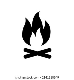 Bonfire logo template. Campfire vector icon isolated on transparent background, Campfire transparency logo concept