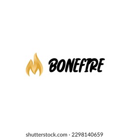 Bonfire Logo template design. Stock illustration. flame logo design