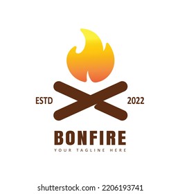 Bonfire logo template, bonfire night icon.