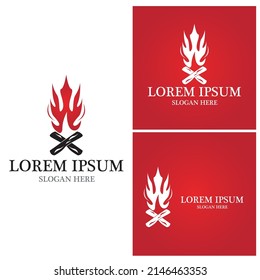 Bonfire logo vector template illustration