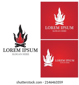 Bonfire logo vector template illustration