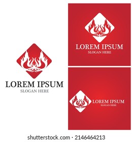 Bonfire logo vector template illustration