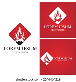 Bonfire logo vector template illustration