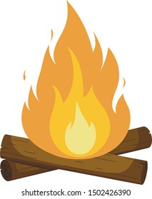 Bonfire with logs, camp fire