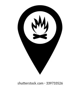 Bonfire - map pointer vector icon