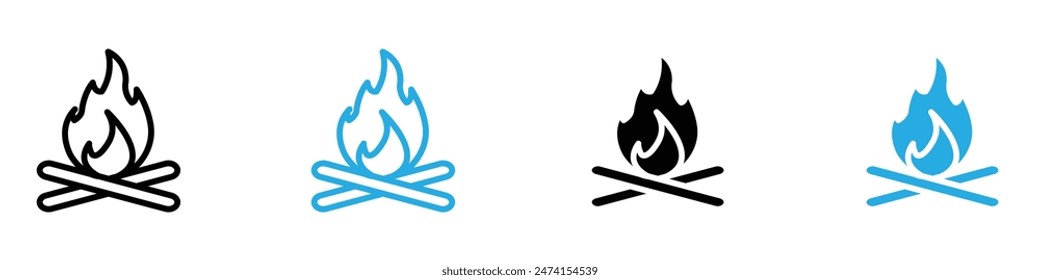 Bonfire Night Icon Ideal for Outdoor and Camping Themes