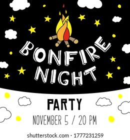 Bonfire night. Square size poster.
