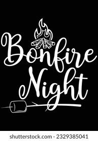 Bonfire Nacht Vektorgrafik Design, EPS Datei. Design-Datei für T-Shirt. SVG, EPS-Schnittwortdatei