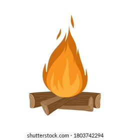 bonfire on the white background