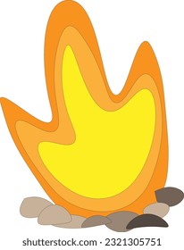 Feuer auf weißem Hintergrund, Kinderzeichnung.