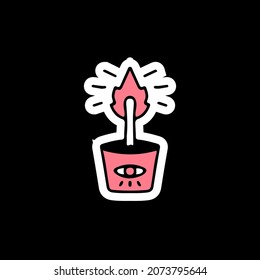 Bonfire and one eye illustration. Vector graphics for t-shirt prints and other uses.
