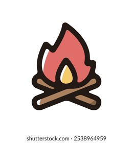 Bonfire outline icon for graphic design, apps and websites