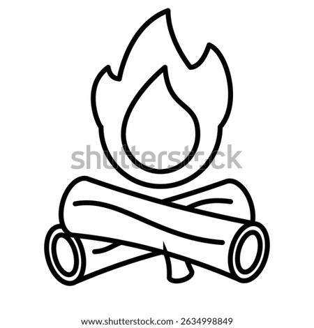 bonfire outline icon isolated on white background