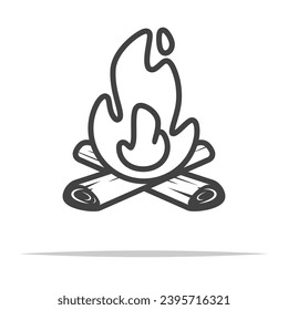 Icono de contorno de hoguera transparente vector aislado