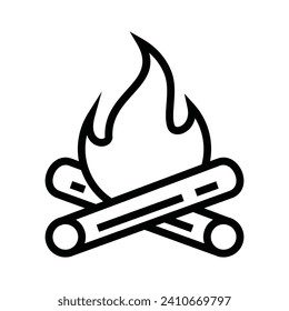 Bonfire outline icons, minimalist vector illustration and transparent graphic element. Isolated on white background