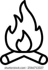 bonfire outline or line icon design.