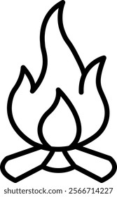 bonfire outline or line icon design.