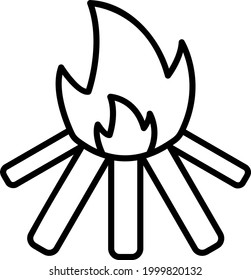 Diseño de icono de contorno de incendio

