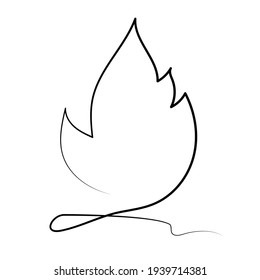 Una hoguera, diseño de impresión. Vector negro y blanco con una ilustración de línea continua. Negro y blanco