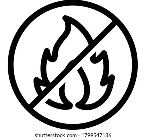 Bonfire Restriction Flat Icon Isolated On White Background