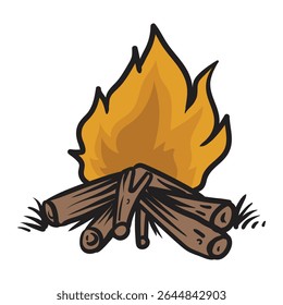 bonfire with separate background vector format
