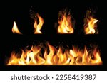 Bonfire set. Isolated vector illustration
