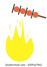 Bonfire with shish kebab