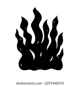 Bonfire sign black color tattoo vector art illustration isolated.